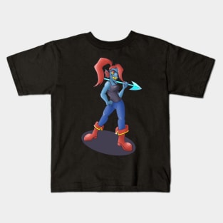 Undyne strikes a pose Kids T-Shirt